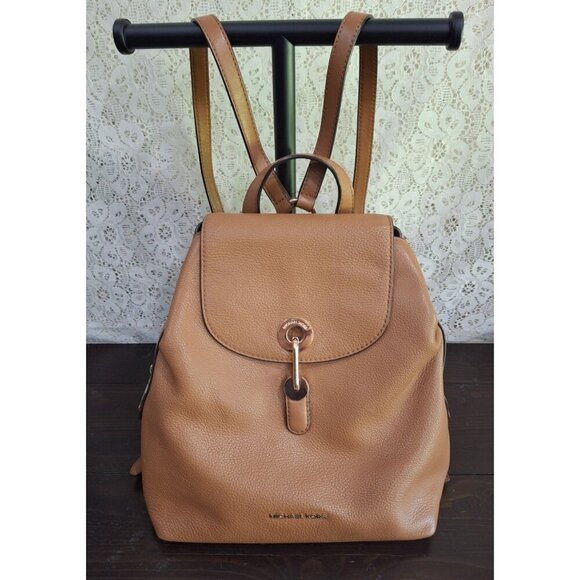EUC Michael Kors Raven Medium "Acorn" (Brown)  Pebbled Leather Backpack - Picture 1 of 13